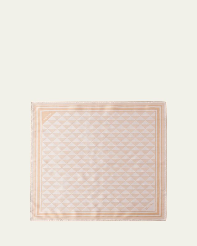 Triangle-Print Silk Scarf